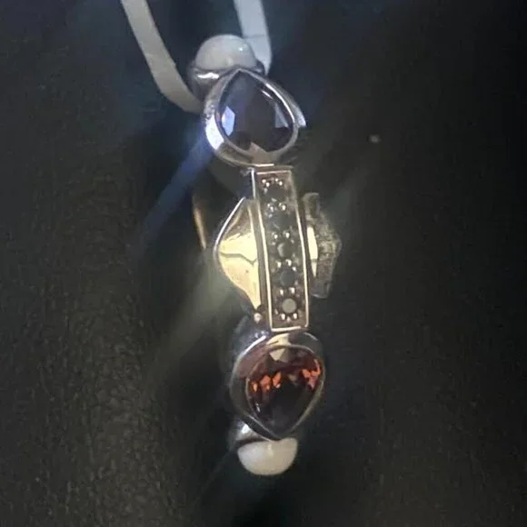 Harley Davidson Womens Sterling Silver Garland Stone Bar & Shield Ring 7 NWT‌ - Picture 4 of 5